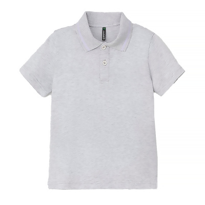 Рубашка с воротом поло для мальчика Crockid КР 302597-1 светло серая 1